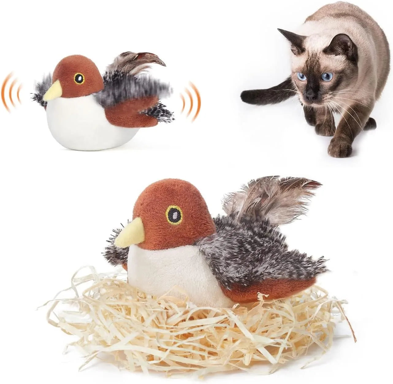 Gift Specials Countdown ⏰🎁Official Cat Toys AI Simulation Flapping Bird Sparrow Rechargeable